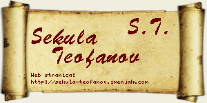 Sekula Teofanov vizit kartica
